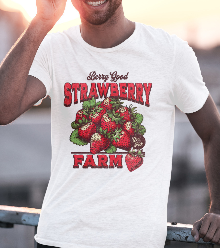 Berry Good Strawberry Farm You Pick Produce Vintage T-Shirt