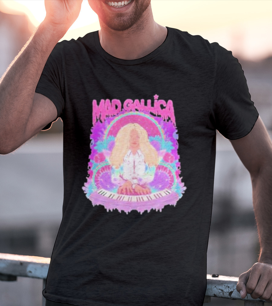 MAD GALLICA PINK RETRO PSYCHEDELIC KEYBOARD T-Shirt