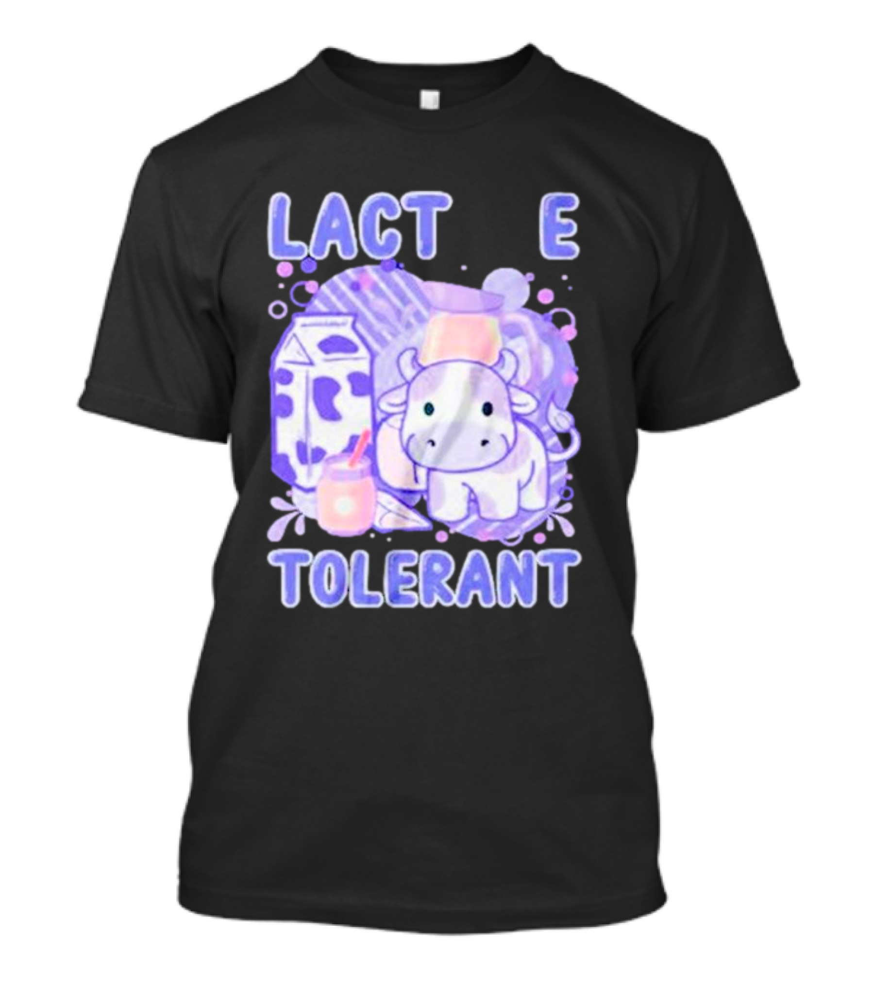 Lactose Intolerant Funny Milk Cow Cartoon T-Shirt