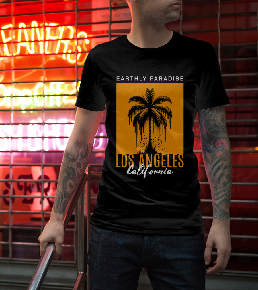 Earthly Paradise Los Angeles California Palm Tree T-Shirt