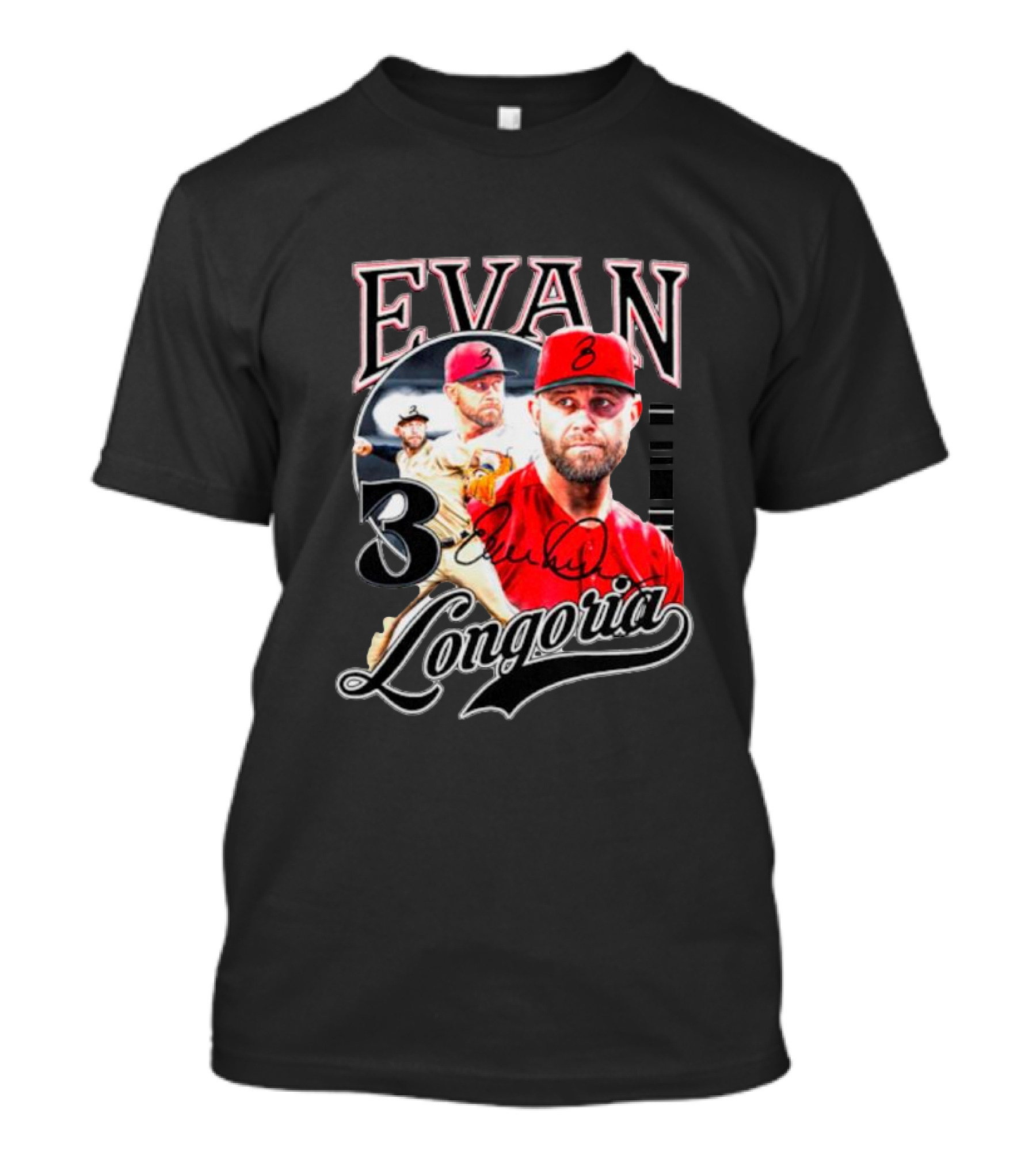 Evan Longoria 3 Arizona Diamondbacks Signature Baseball T-Shirt