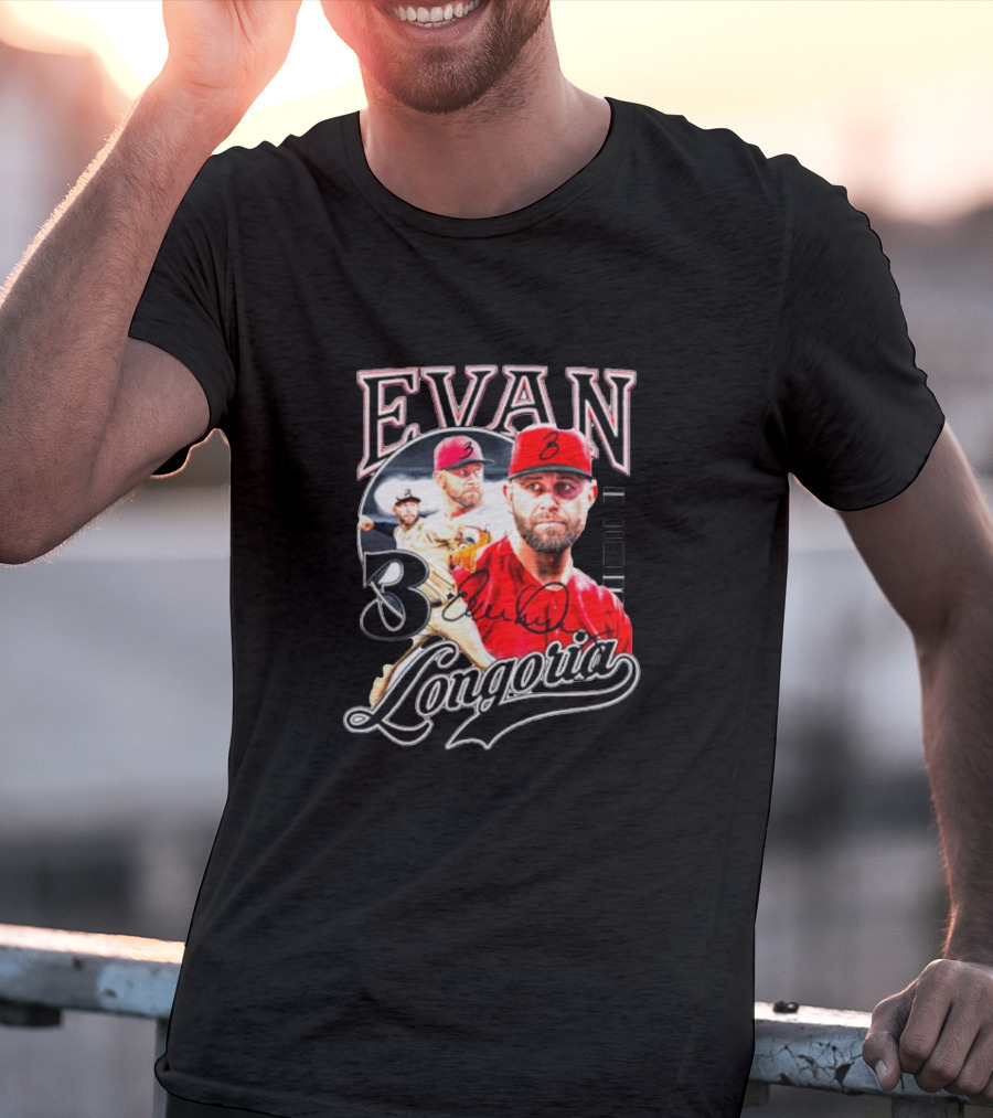 Evan Longoria 3 Arizona Diamondbacks Signature Baseball T-Shirt