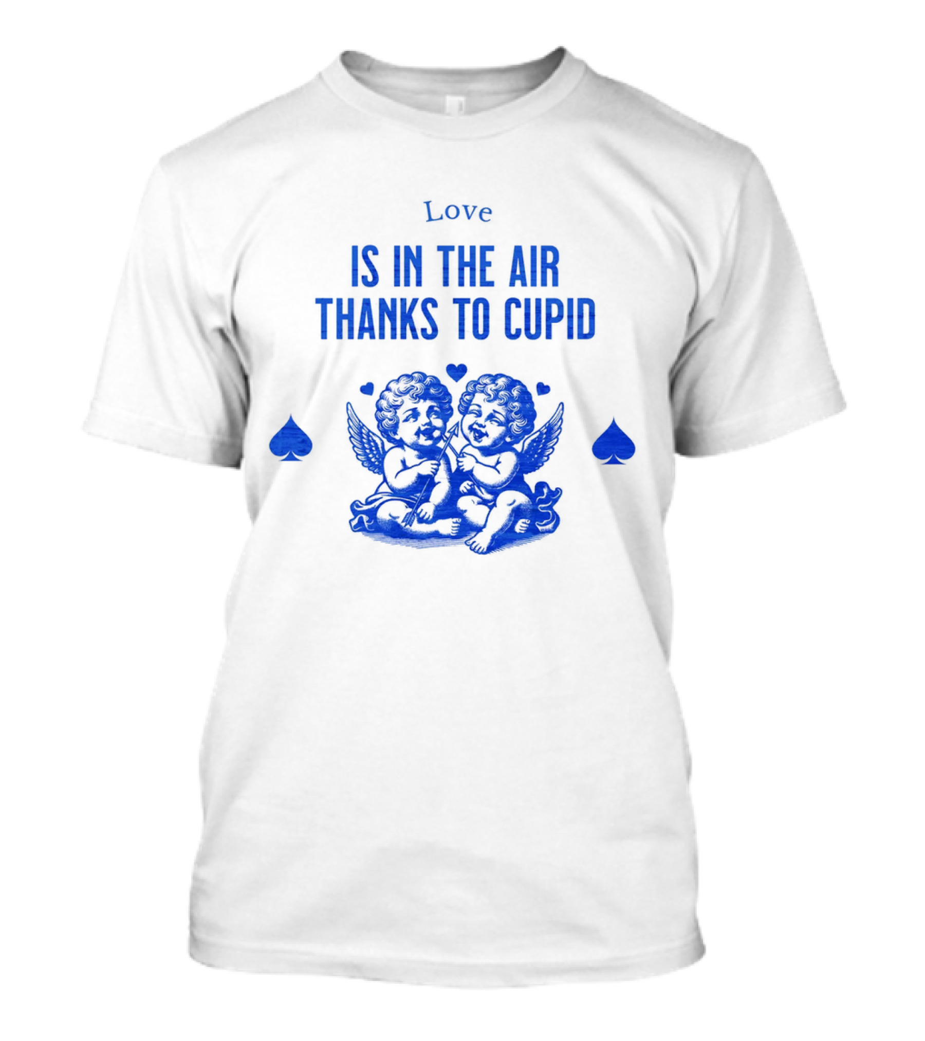Love Is In The Air Thanks To Cupid Cherubs With Hearts And Spades T-Shirt