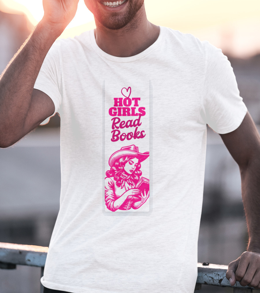 Hot Girls Read Books Cool Vintage Bookmark T-Shirt