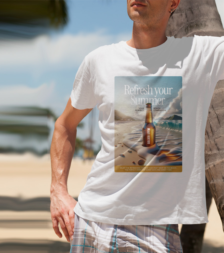 Refresh Your Summer Golden Brew Beach Companion T-Shirt