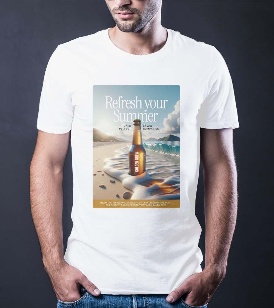 Refresh Your Summer Golden Brew Beach Companion T-Shirt