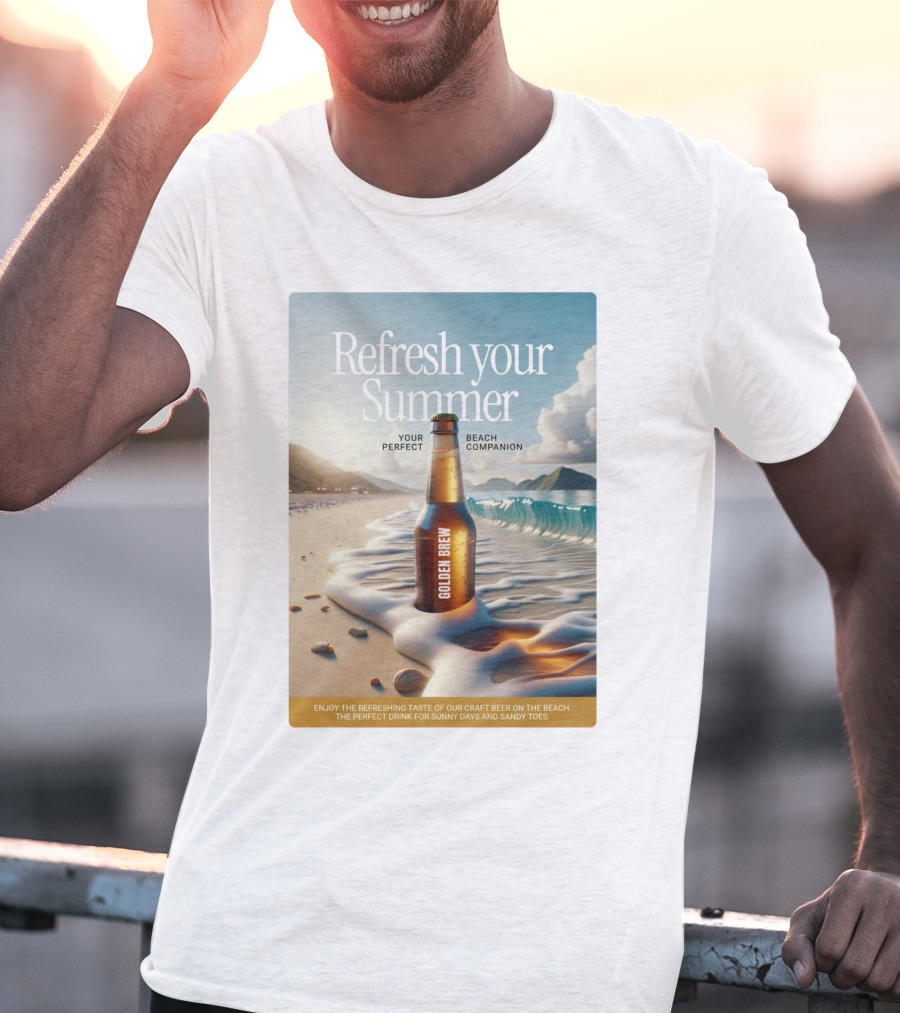 Refresh Your Summer Golden Brew Beach Companion T-Shirt