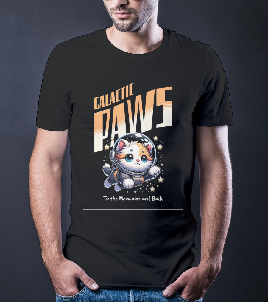GALACTIC PAWS To The Meowoon And Back T-Shirt