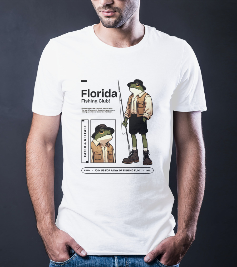 Florida Fishing Club Catch And Release Frog Adventure 1975 T-Shirt