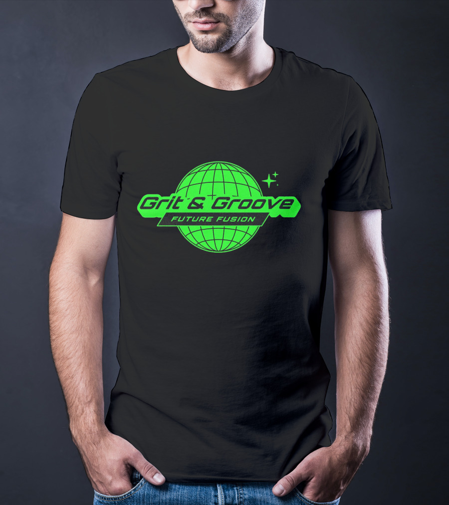 Grit And Groove Future Fusion Global Neon Green Sphere T-Shirt