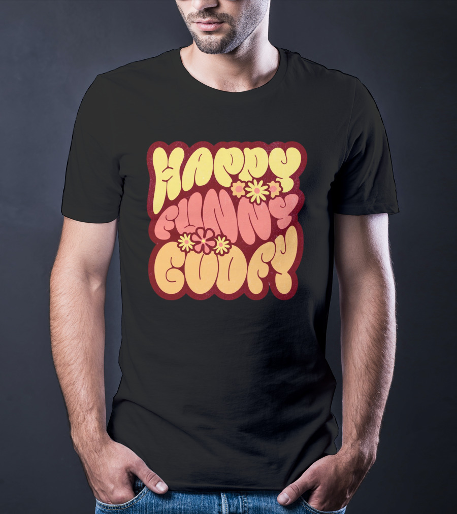 Happy Funny Goofy Retro Flower Power T-Shirt