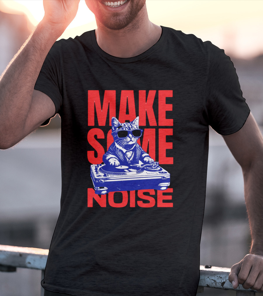 Cat DJ Turntable Make Some Noise T-Shirt