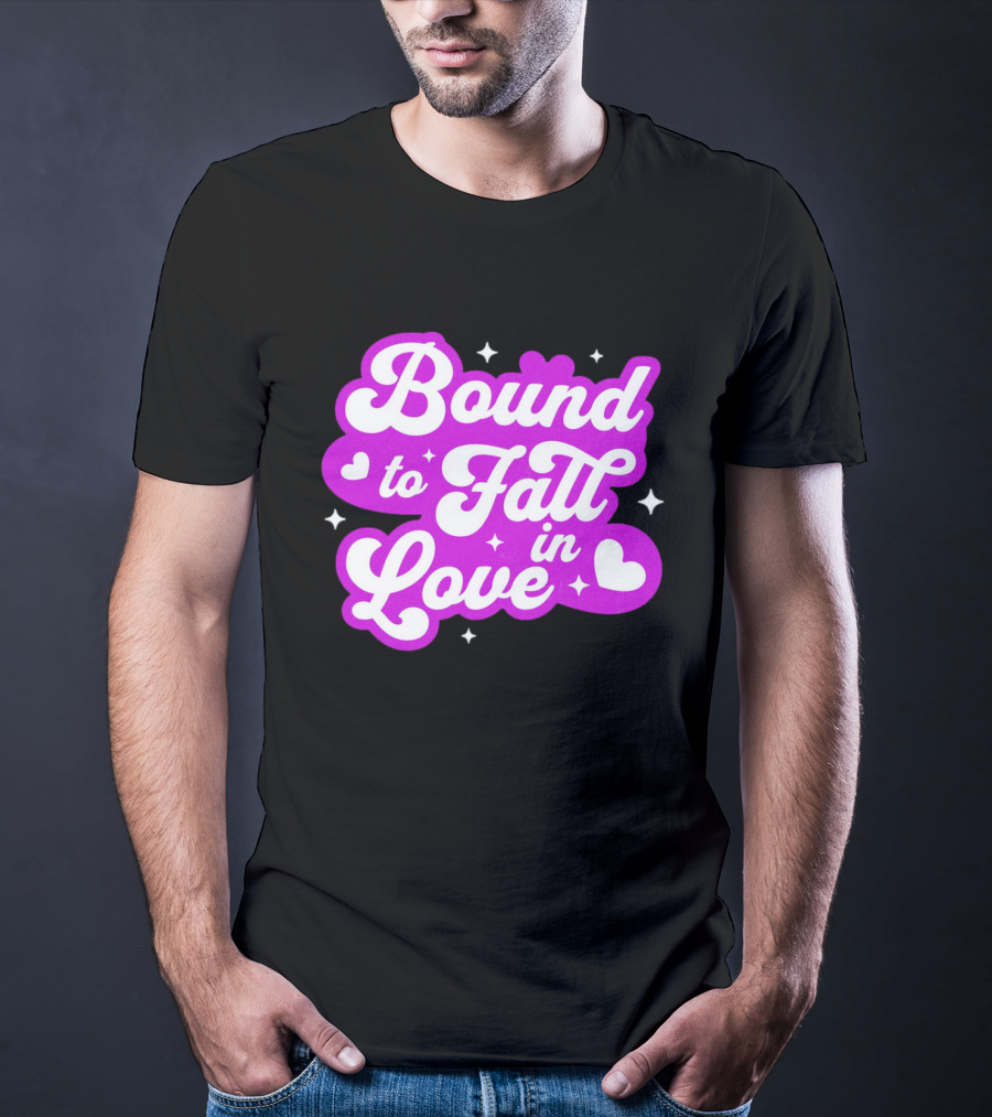 Bound To Fall In Love Purple Heart Stars T-Shirt