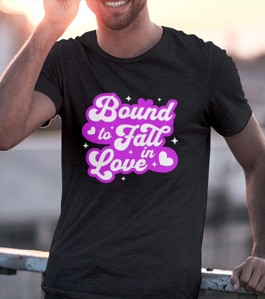 Bound To Fall In Love Purple Heart Stars T-Shirt