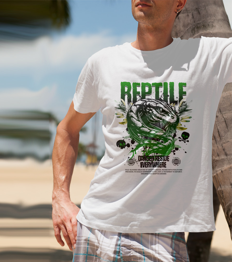 Reptile Danger Reside Everywhere Stealth Creature Of Ancient Lineage T-Shirt