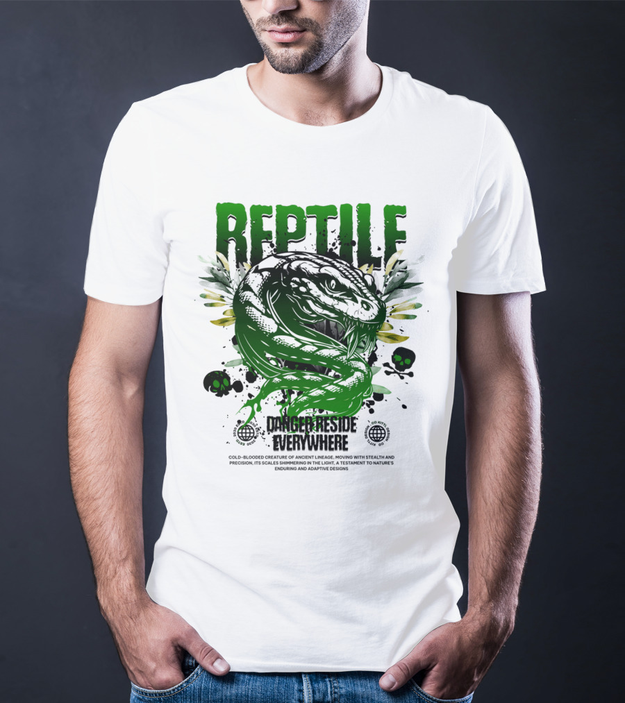 Reptile Danger Reside Everywhere Stealth Creature Of Ancient Lineage T-Shirt