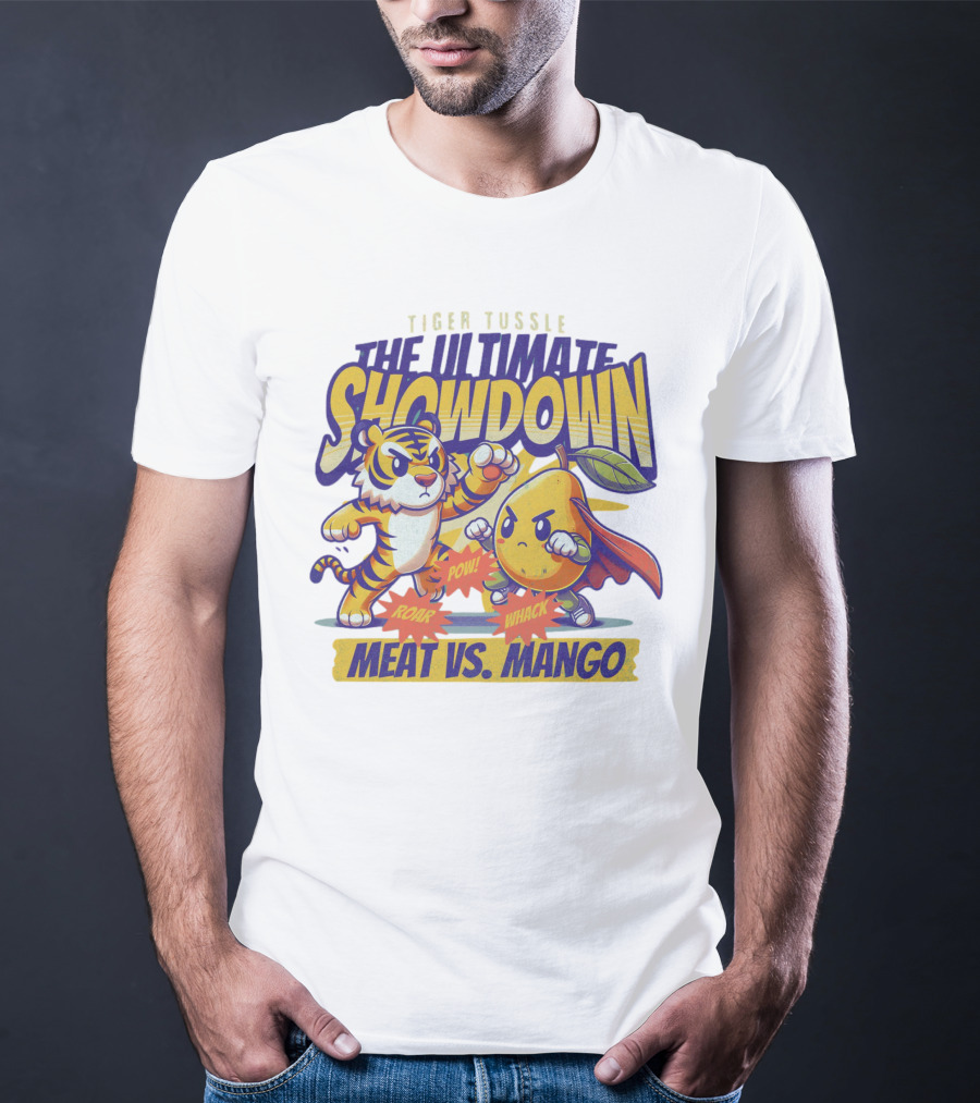 Tiger Tussle The Ultimate Showdown Meat Vs. Mango T-Shirt