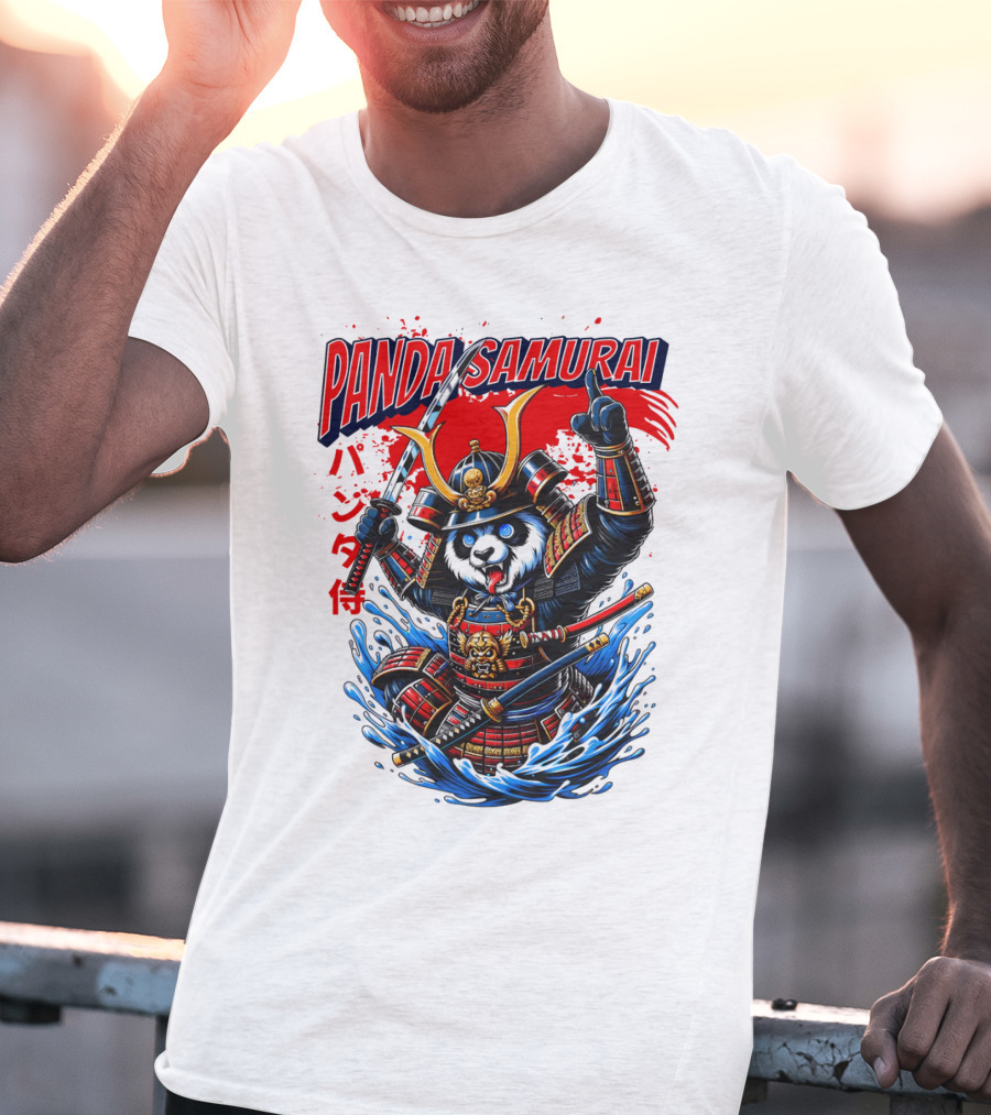 Panda Samurai Cute Japanese Warrior T-Shirt