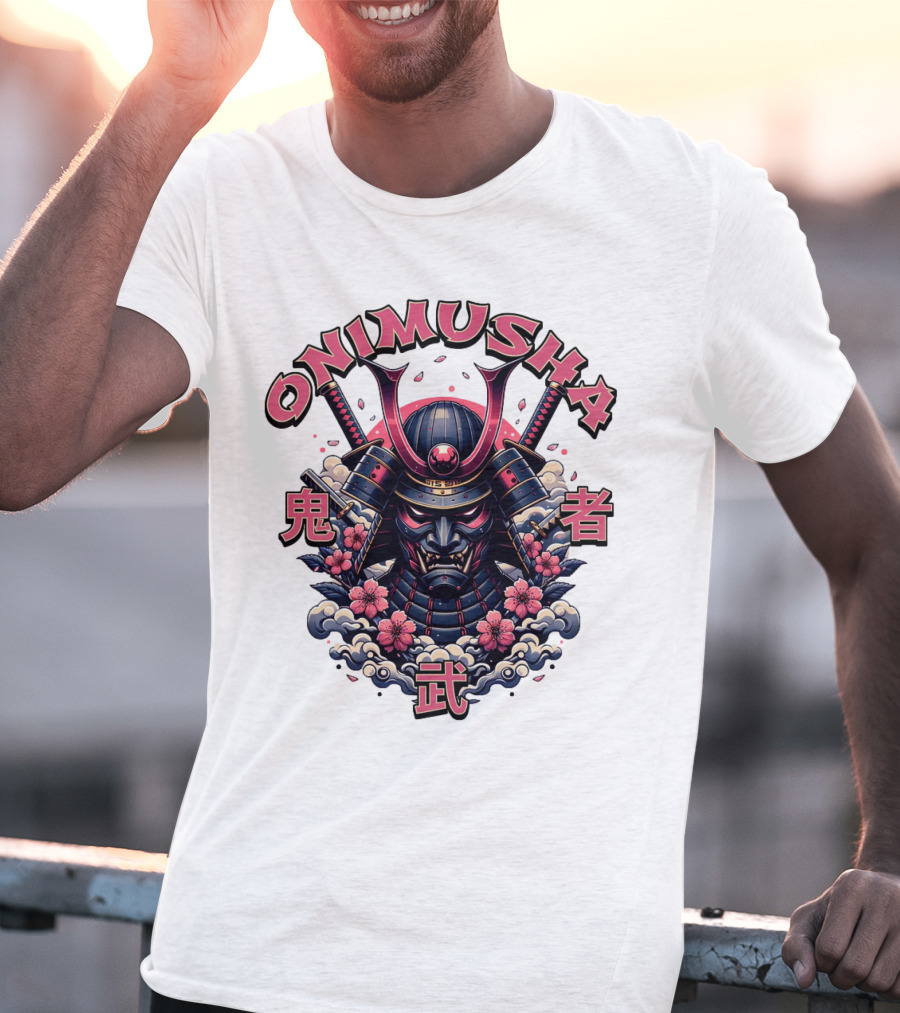 Onimusha Samurai Demon Warrior Flower Clouds T-Shirt