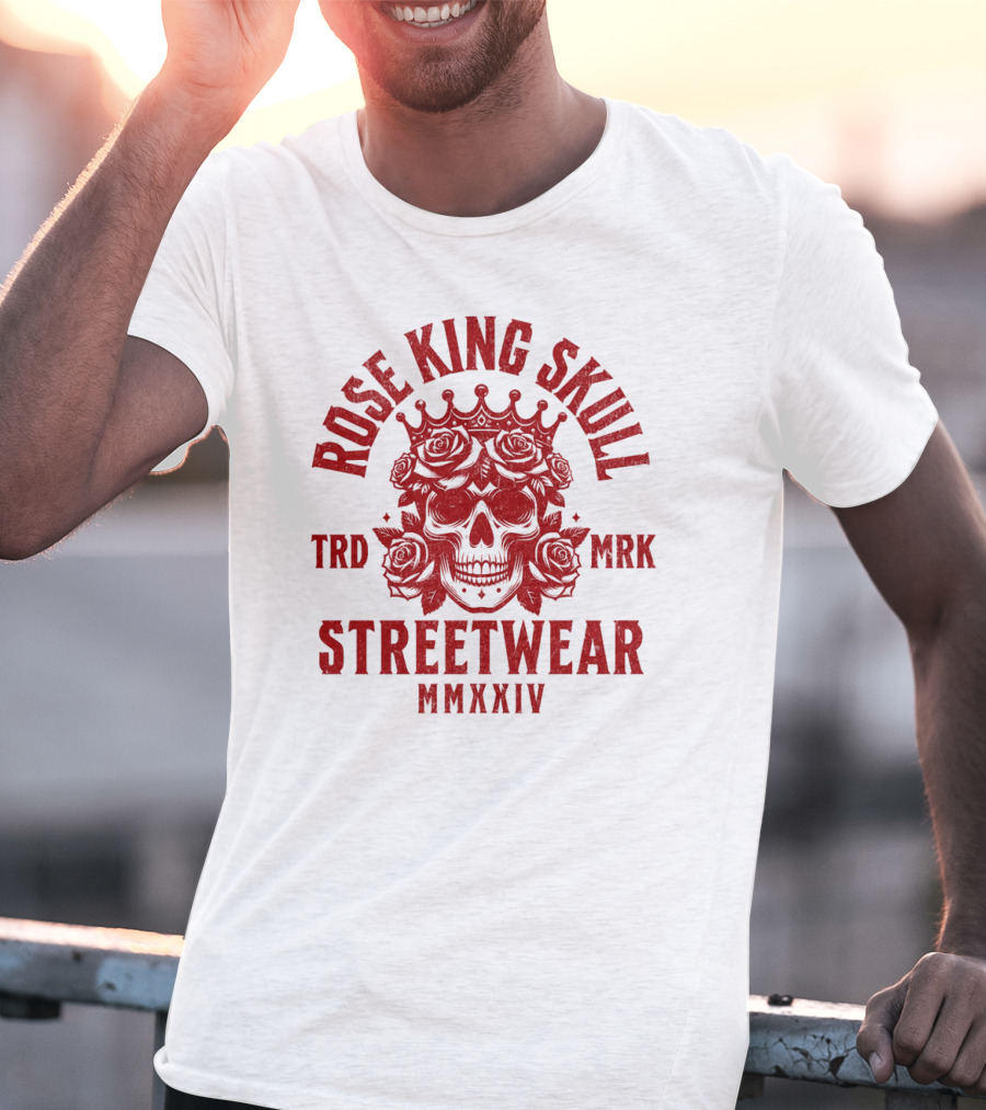 Rose King Skull TRD MRK Streetwear MMXXIV T-Shirt