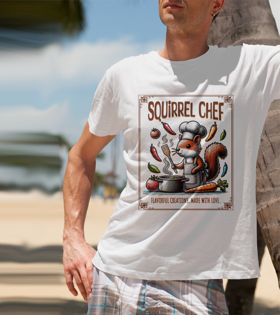 Squirrel Chef Flavorful Creations Made With Love T-Shirt