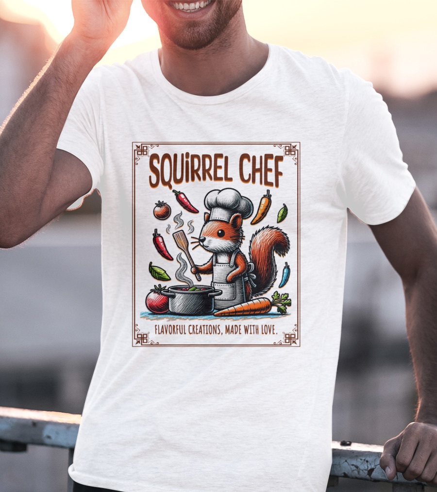 Squirrel Chef Flavorful Creations Made With Love T-Shirt