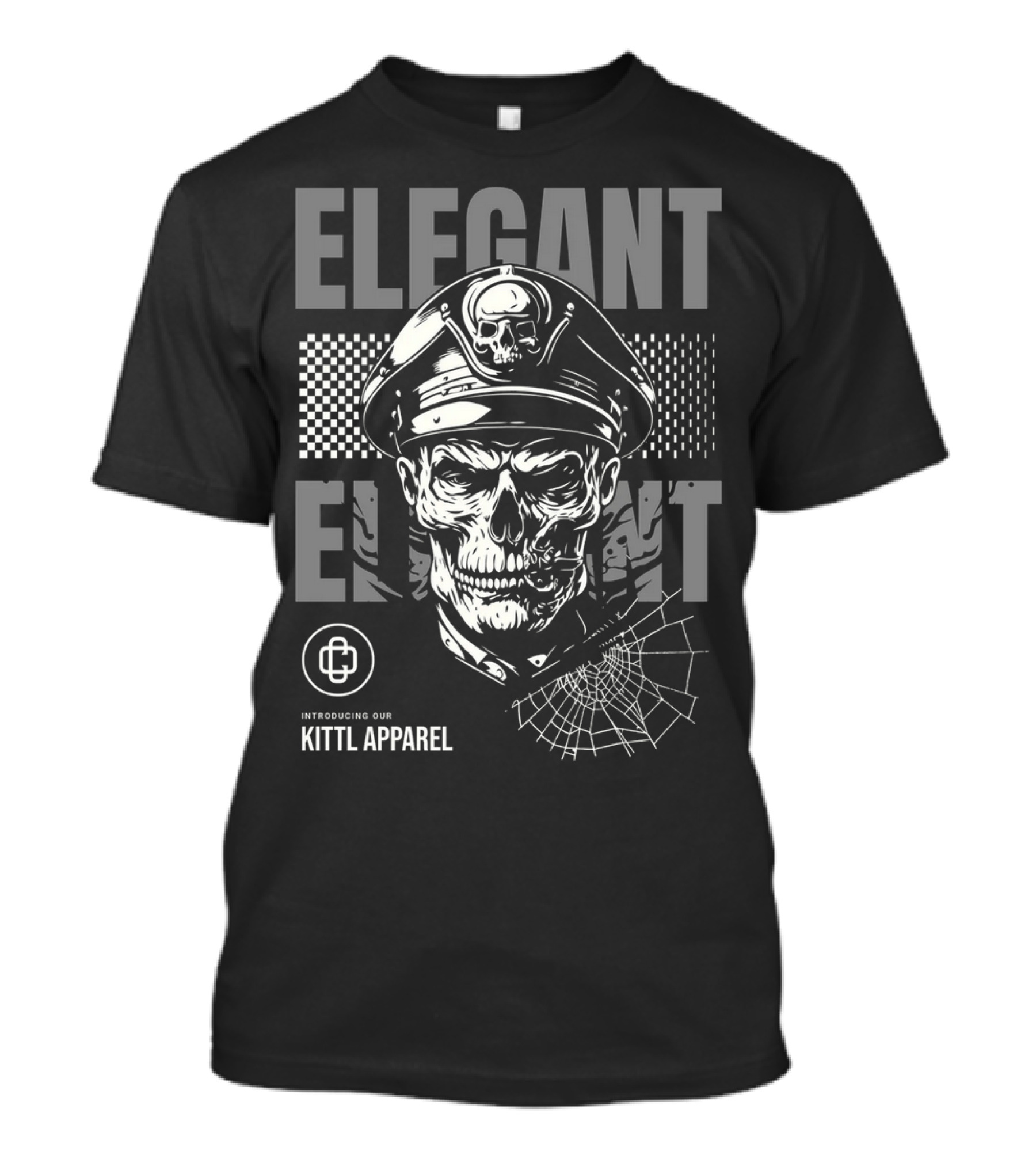 Elegant Captain Skull Kittl T-Shirt