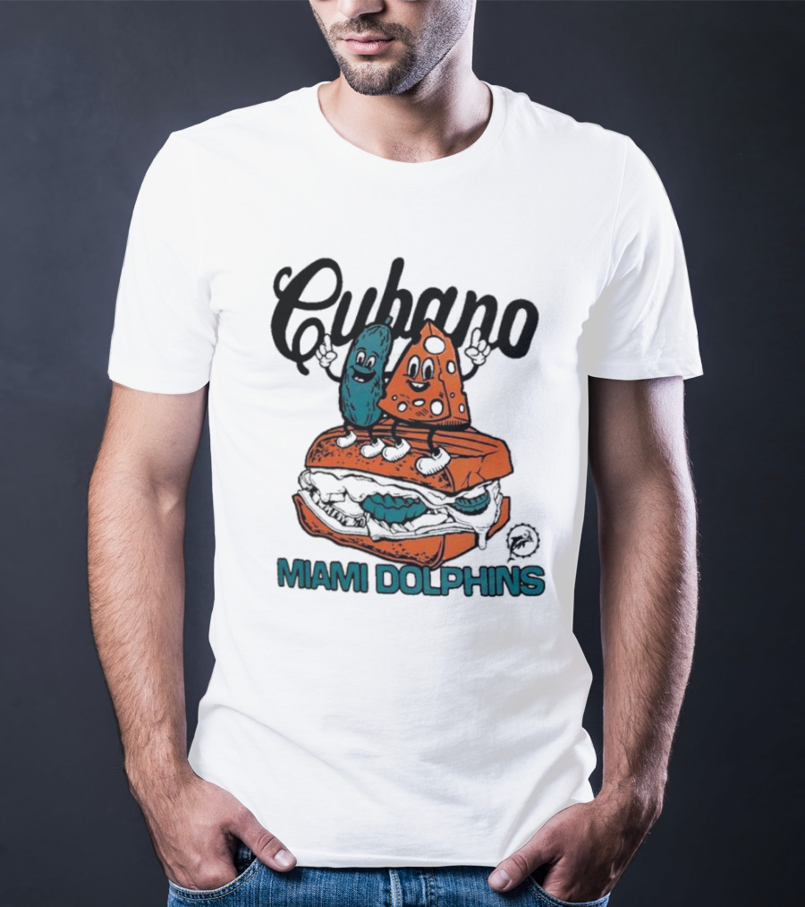 Cubano Miami Dolphins Sandwich Cartoon Characters T-Shirt