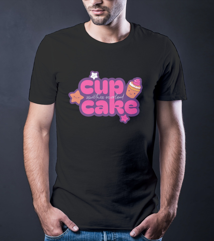 Cupcake Sweetness Overload Cute Star Faces T-Shirt