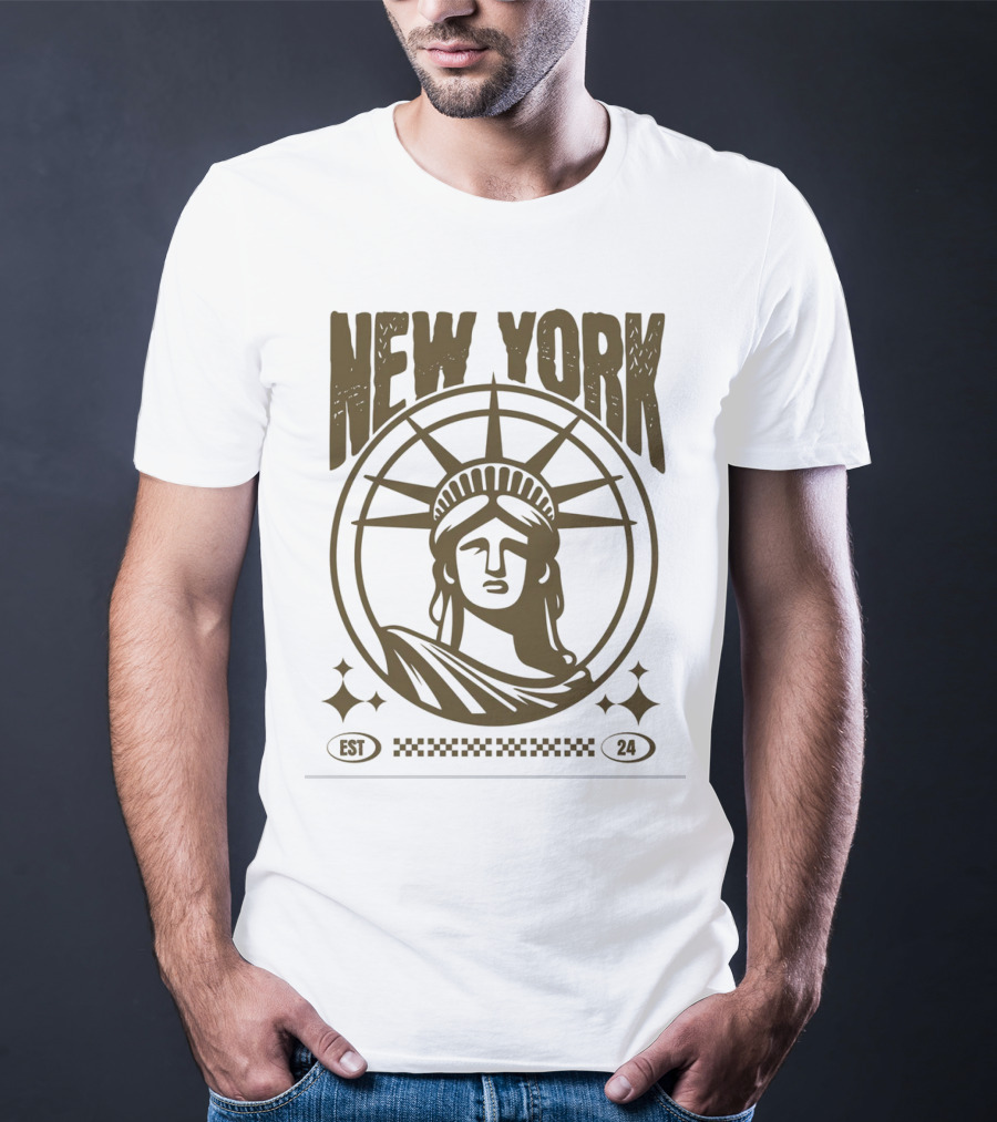 New York Statue Of Liberty EST 24 T-Shirt