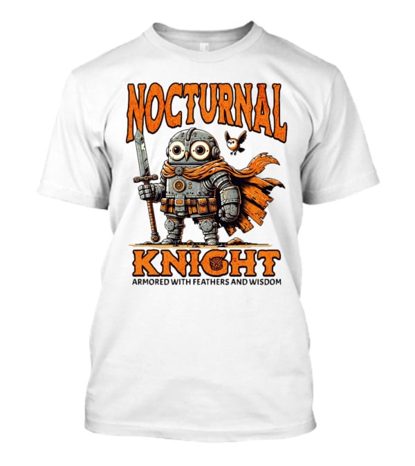 Nocturnal Knight Armored With Feathers And Wisdom Owl T-Shirt