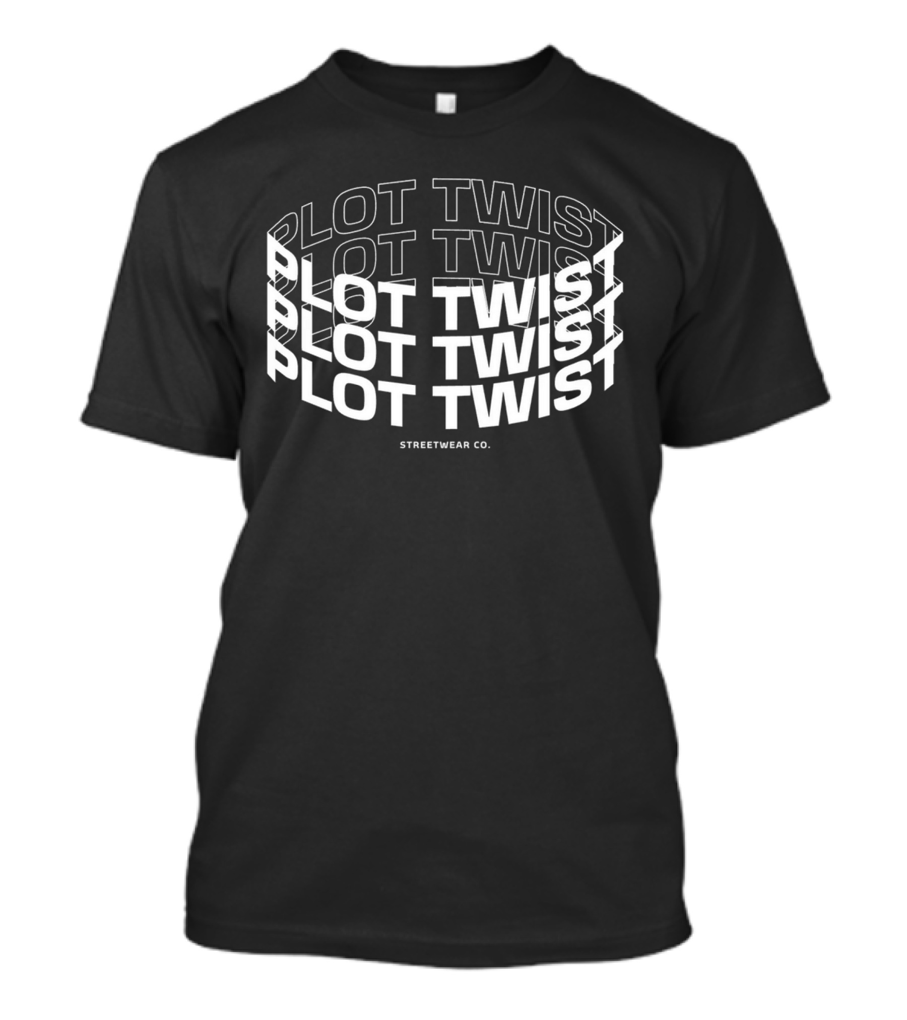 Plot Twist Streetwear Co. Repeated Text T-Shirt