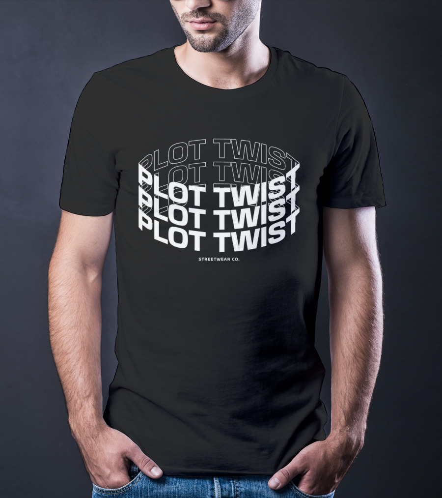 Plot Twist Streetwear Co. Repeated Text T-Shirt