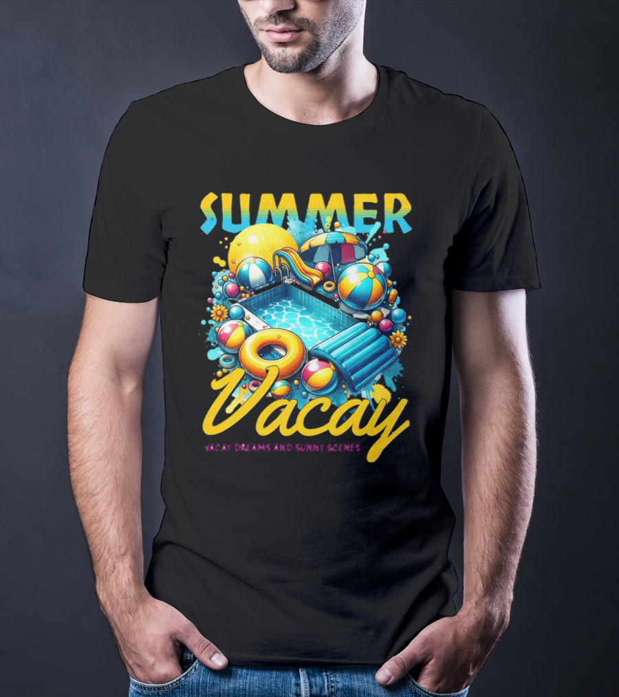 Summer Vacay Dreams And Sunny Scenes Pool Party T-Shirt