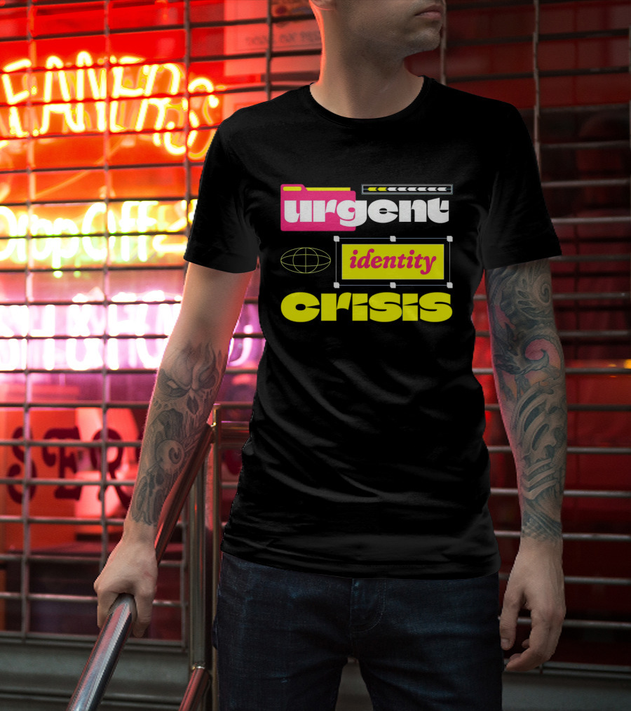 Urgent Identity Crisis Folder Globe T-Shirt