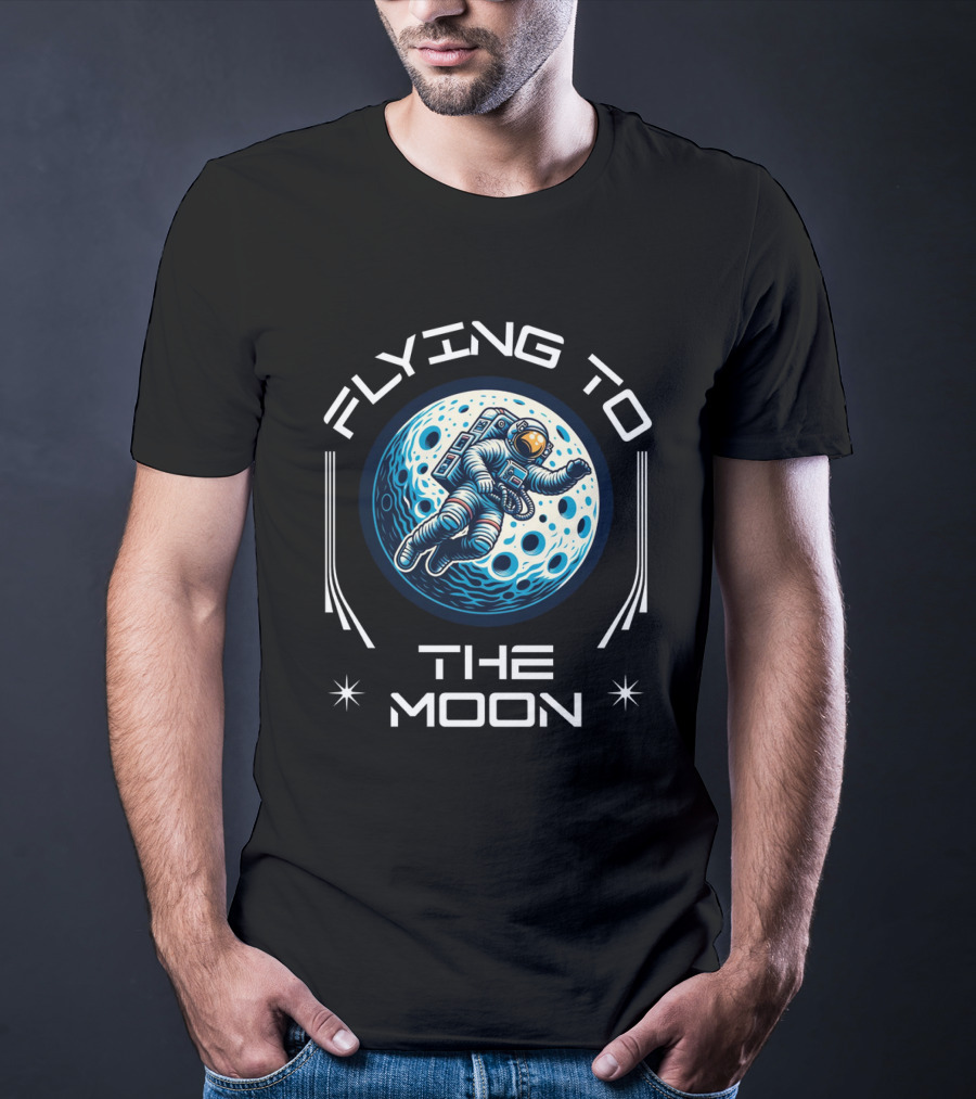 Flying To The Moon Space Astronaut Adventure Lunar Journey T-Shirt