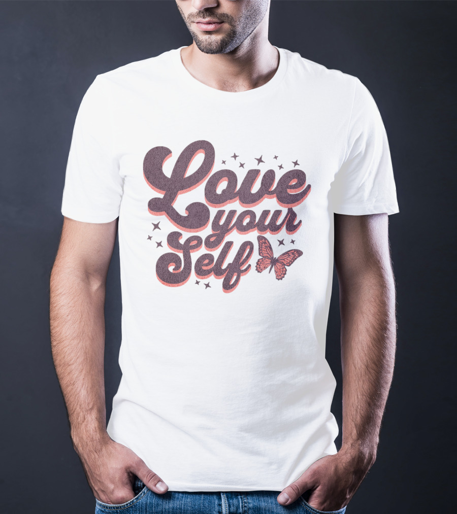 Love Yourself Butterfly With Stars T-Shirt