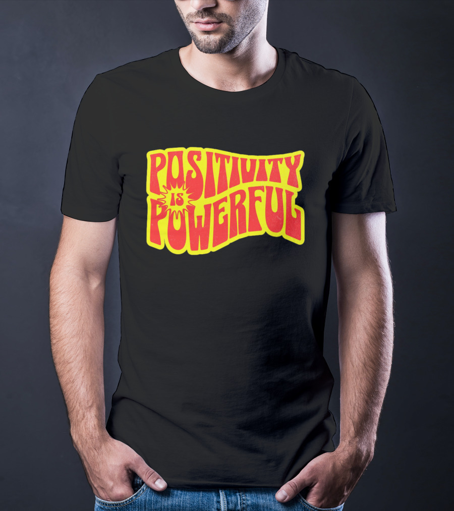 Positivity Is Powerful Retro Typography T-Shirt