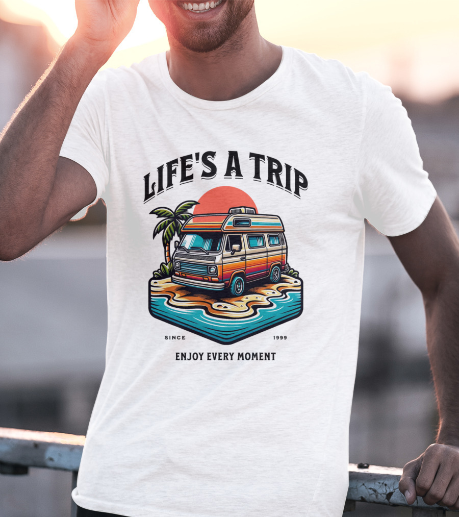 Life's A Trip Vintage Campervan Since 1989 Enjoy Every Moment T-Shirt