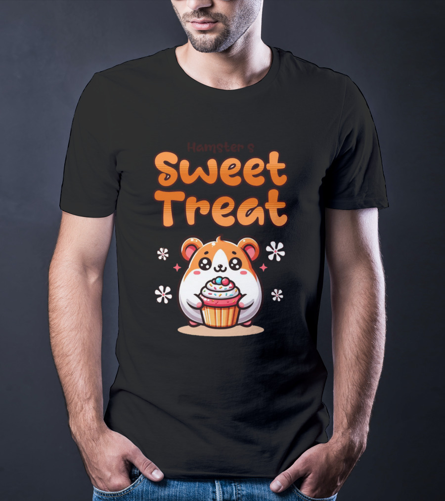 Hamster's Sweet Treat Cupcake Cute Creamy Delight T-Shirt
