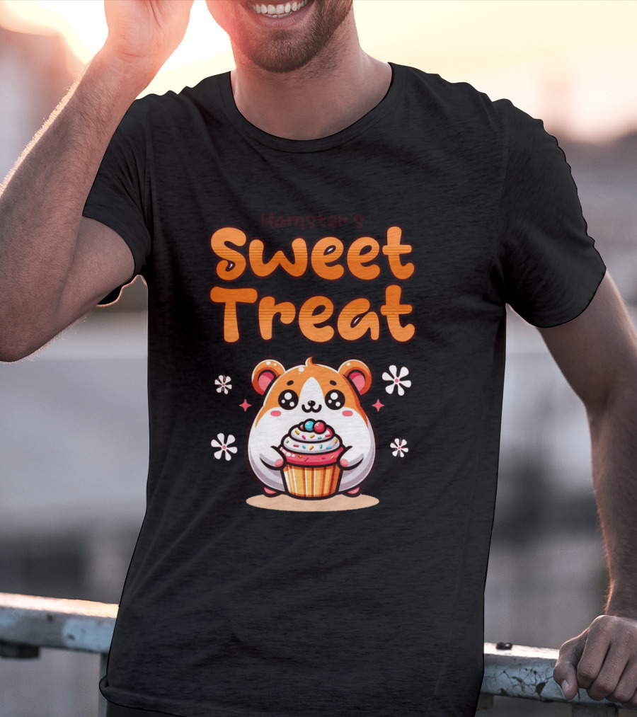 Hamster's Sweet Treat Cupcake Cute Creamy Delight T-Shirt