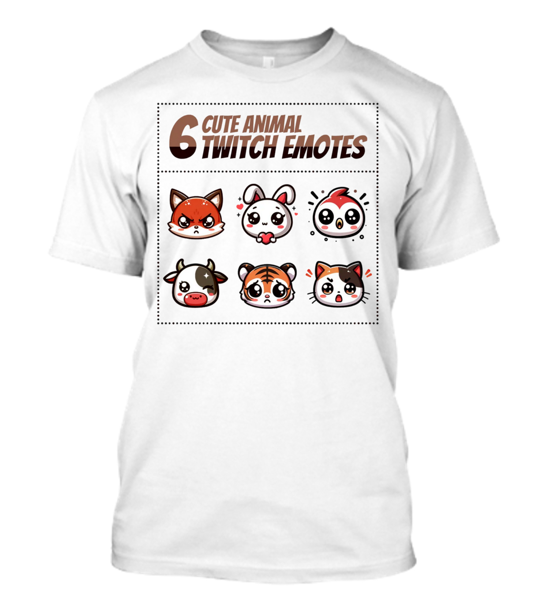 6 Cute Animal Twitch Emotes T-Shirt