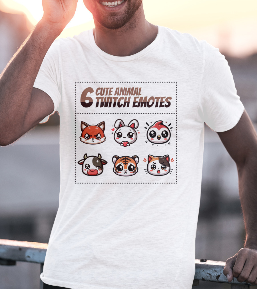 6 Cute Animal Twitch Emotes T-Shirt