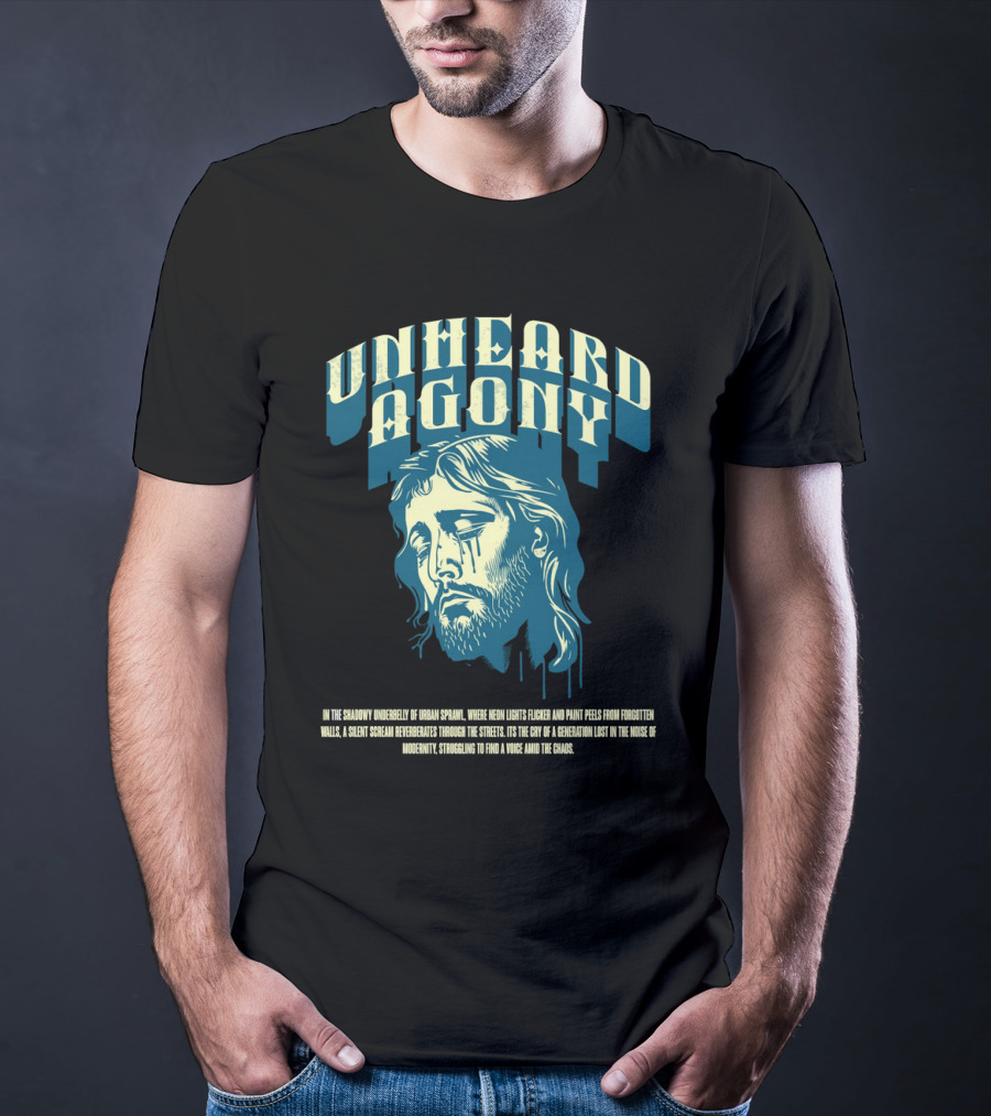 Unheard Agony Neon Lights Silent Scream Struggling Voice Chaos T-Shirt