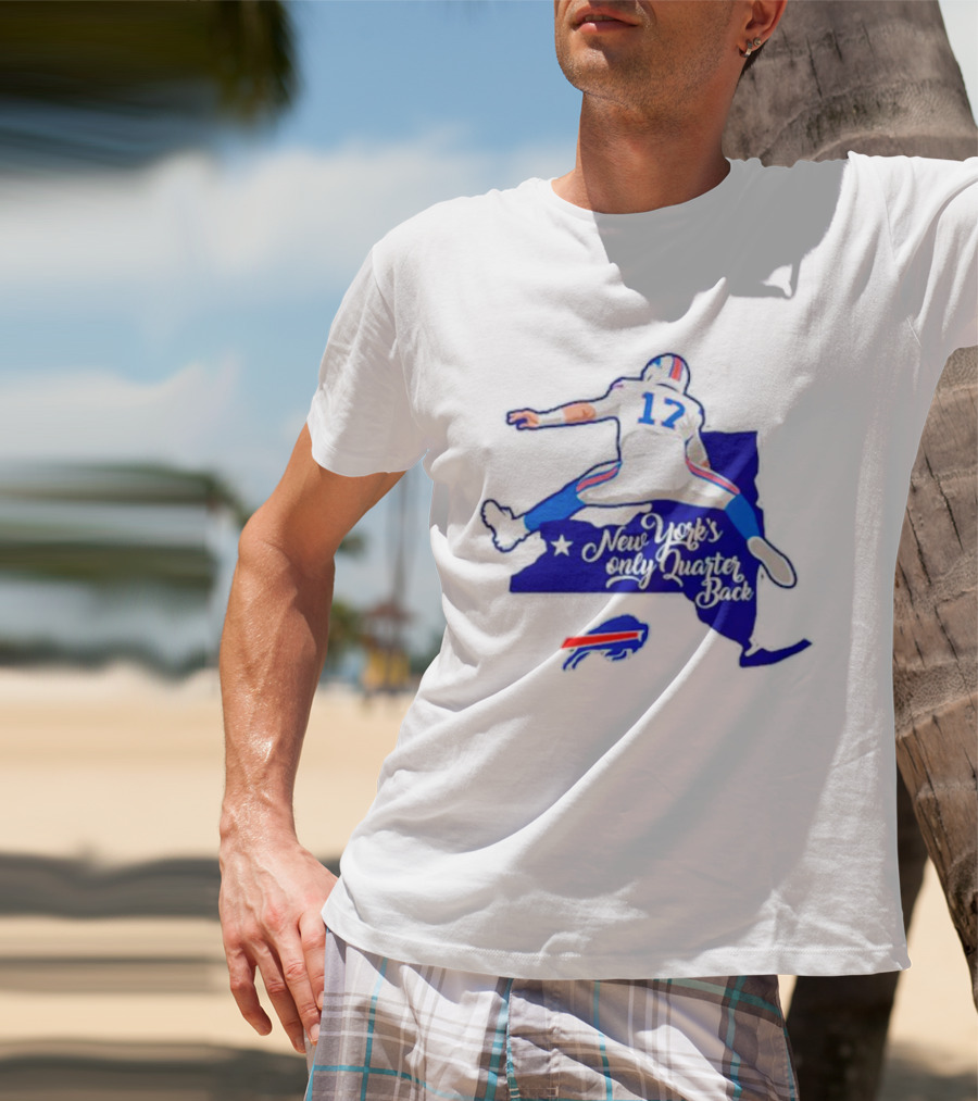 Buffalo Bills 17 New York's Only Quarterback With Iconic Jump And Team Colors T-Shirt