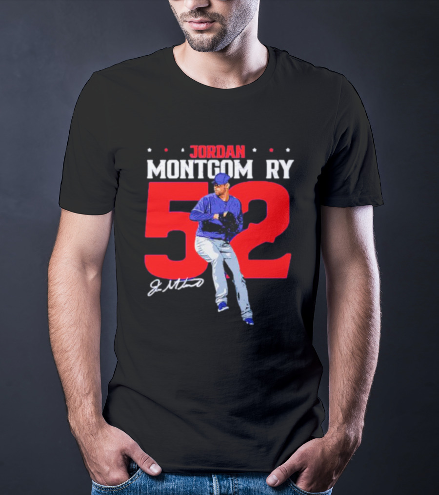Jordan Montgomery 52 Texas Rangers Signature Pitcher T-Shirt