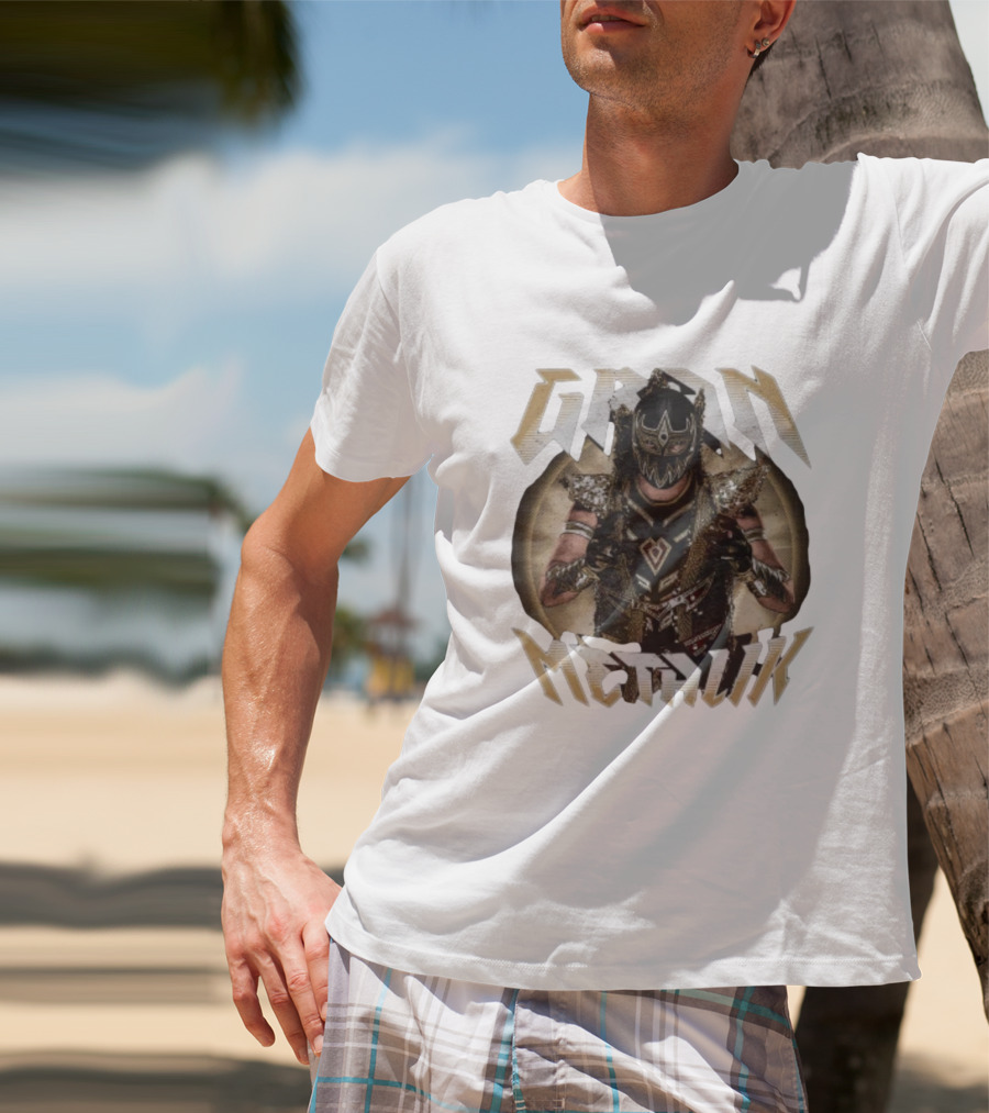 Gran Metalik Wrestling Masked Warrior Pose T-Shirt