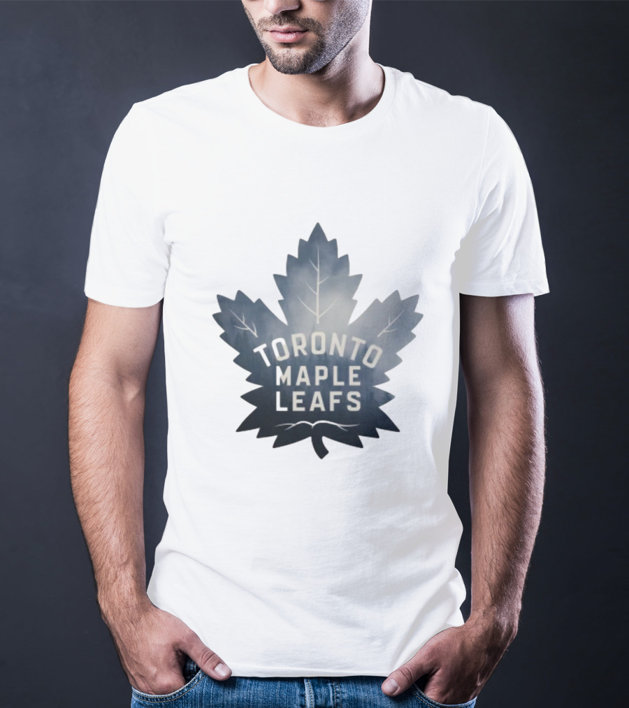 Toronto Maple Leafs Logo In Maple Leaf Shape T-Shirt