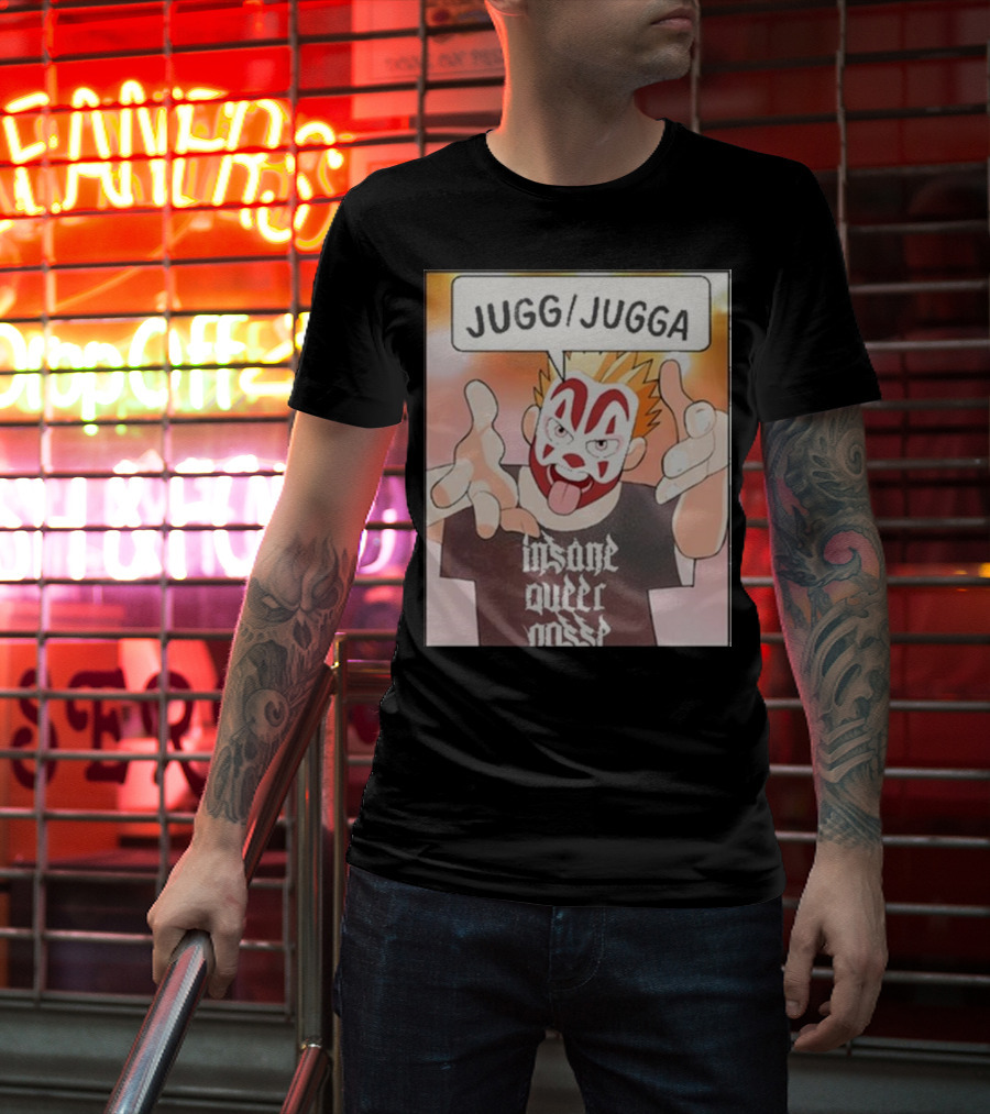 Jugg Jugga Insane Queer Posse Cartoon Character Clown Face T-Shirt