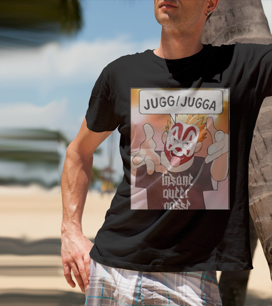 Jugg Jugga Insane Queer Posse Cartoon Character Clown Face T-Shirt